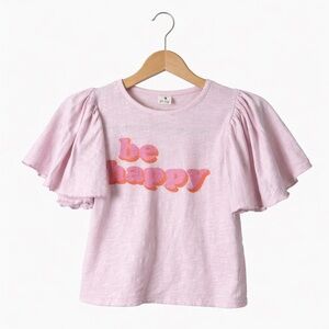 Stem (Nordy) Be Happy Pink Kids Top. Excellent Condition. Size 4.